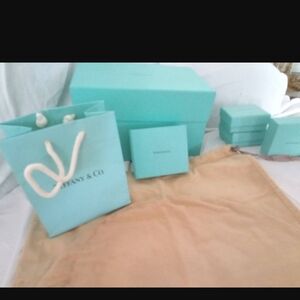 7 PC. Lot Of Tiffany & Co. Aqua Blue Box & Dust Bag Collection